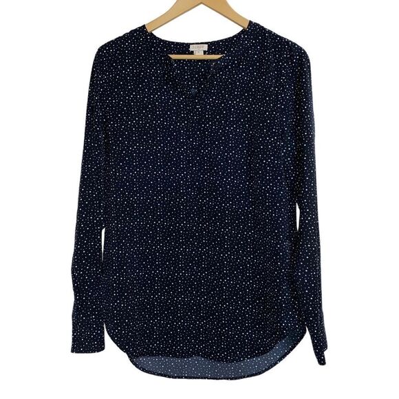 J. CREW Black White Dots Tunic Style Blouse - Picture 1 of 9